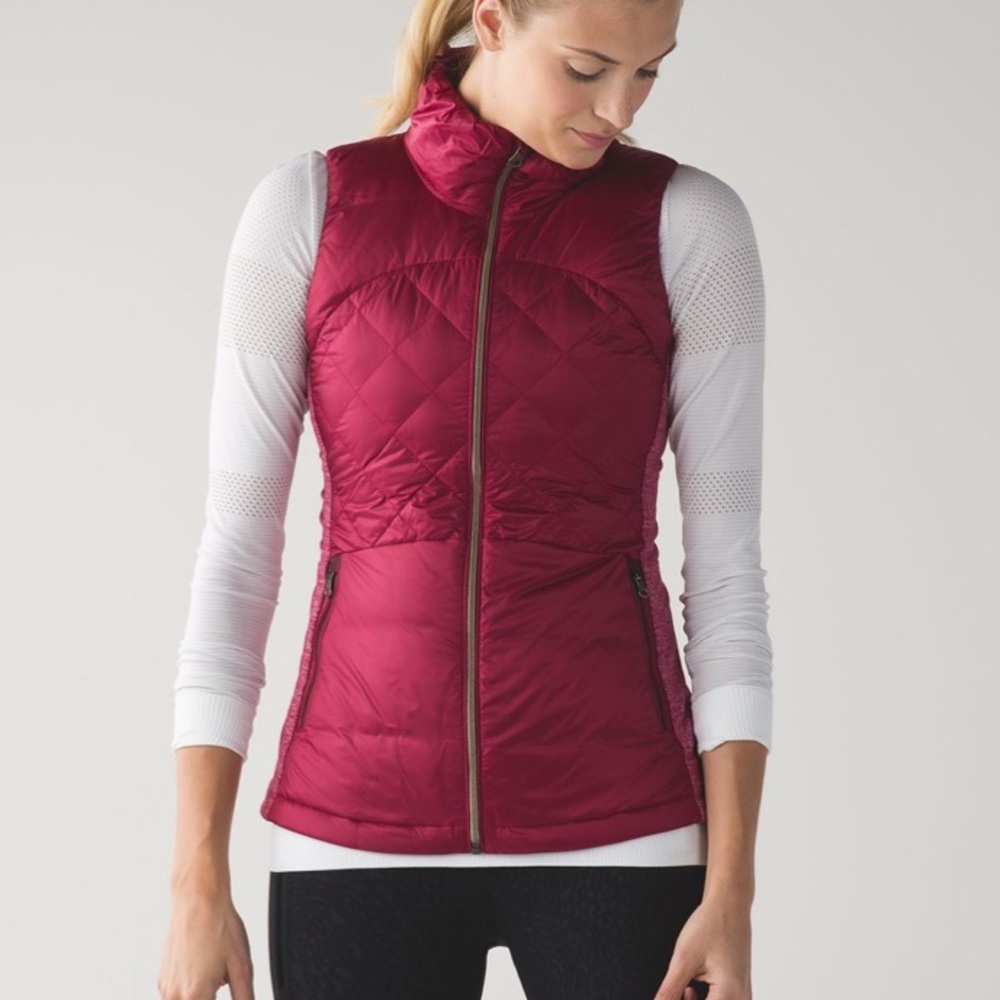lululemon athletica Quilted Down Vest in Burgundy